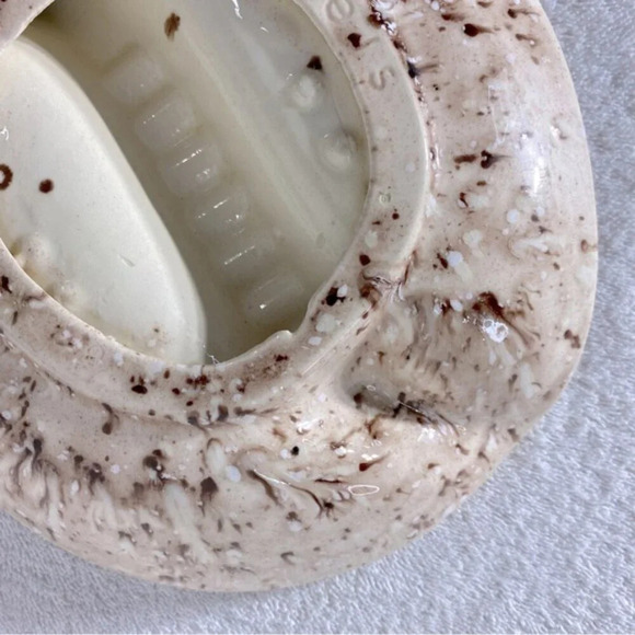 Vintage Arnels Ceramic Pottery Art Brown Spotted Ashtray Trinket Dish - Picture 7 of 10